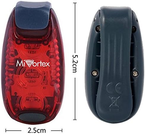 Mivortex Reflective Safety Lights LED -2 Pack + Bike Straps-Clip On Strobe for Night Runners, Dogs, Bikers &amp; Walkers. High Visibility Flashing Light For Vests, Gear, Clothes, Shoelaces, Backpacks
