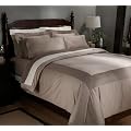 Pinzon 100 Percent Egyptian Cotton 400-Thread Count Pleated Hem King Duvet Set, Mocha