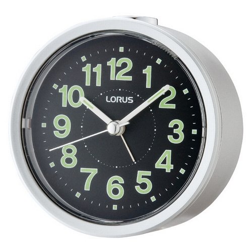 LORUS Silver Round Bold Classic Luminous Alarm Clock LHE031S eBay