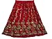 Women Skirts Red Cotton Bohemin Sequin Beaded Embroidered Skirt 28"