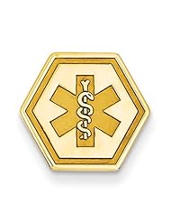 14k Yellow Gold Non-enameled Attachable Medical Emblem Charm. Metal Wt- 1.5g