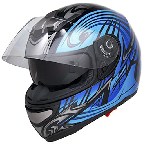 DOT Approved Motorcycle Helmet Full Face w Air Pump System + Dual Smoke