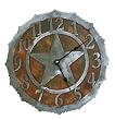Texas Star Rust Patina and Burnished Steel Wall Clock (12 inch)