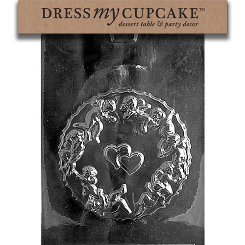 Dress My Cupcake DMCV092ASET Chocolate Candy Mold, Round Pour Box with Cupids Top, Set of 6