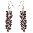 Romantic Valentine Gift Silver Garnet Earrings 2 inches (erg089)