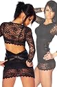 LH Dessous - 11934 Gr&ouml;&szlig;e S-M. Sexy Minikleid oder Longshirt aus Spitze mit sexy R&uuml;ckenausschnitt und gro&szlig;er Satinschleife. Das Kleid ist vorne nicht erotisch transparent