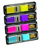 Produkt-Bild: Post-it Index Mini 4 Spender, Leuchtfarben: lemon, lila, pink, t&uuml;rkis , 11,9 mm x 43,2 mm, 35 Haftstreifen/Spender