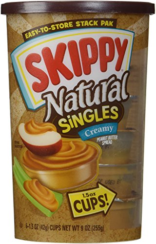 Skippy Natural Singles Peanut Butter Spread Creamy - 6 ct