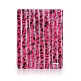 IPAD2用　水紋柄　本皮レザーカバーケース　ピンク