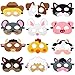 CiyvoLyeen Farm Animal Party Masks Barnyard Animal Felt Masks for Petting Zoo Farmhouse Theme Birthday Party Favors Kids Costumes Dress-Up Party Supplies(12 Pieces)