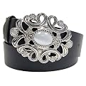 Boston Traveler Jewel Option Buckle Leather Belt White