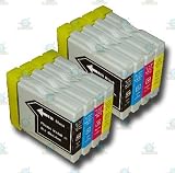 8 Chipped LC1000/LC970 Compatible Ink Cartridges for the Brother MFC-885CW Printer
