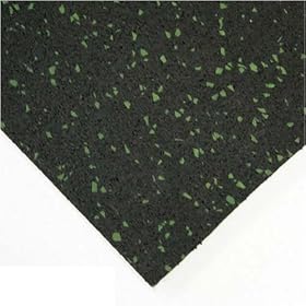 Rubber-Cal Elephant Bark Recycled Rolled Rubber Mats and Flooring - Green Dot in color - 3/8
