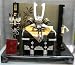 五月人形 兜飾り 平飾り かぶと飾り 長鍬形 兜平飾り 竹絵和風屏風 s-9