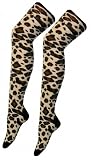 LEOPARD PRINT OVER THE KNEE SOCKS - 4 - 6.5 - SUNVIBE