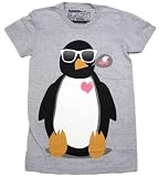 Chillin Penguin Girls / Juniors T-shirt in Grey by Glamour Kills Clothing