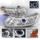 06-Up HONDA CIVIC 2Dr Dual Halo Projector Headlights - Chrome 
