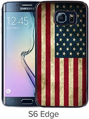 Durable and Fashionable Case Design with American Flag 6 Samsung Galaxy S6 Edge Black Phone Case