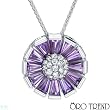 Oro Trend! Made in Italy Majestic Necklace With 3.40 ctw Super Clean FG/VS Diamonds and Amethyst Made of 18K Gold