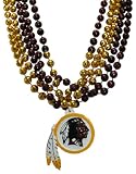 NFL Washington Redskins Team Medallion and Mardi-Gras Bead Set