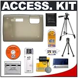 Olympus Stealth Gray Silicon Skin + Spare Li-50B Replacement Battery + Compact 50-inch Travel Tripod - Accessory Kit for Stylus 1030SW Waterproof Digital Camera