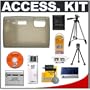 Olympus Stealth Gray Silicon Skin + Spare Li-50B Replacement Battery + Compact 50-inch Travel Tripod - Accessory Kit for Stylus 1030SW Waterproof Digital Camera