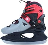 Schlittschuhe schwarz/grau/rot umbaubar 28-32 33-37 38-42 größenverstellbar
