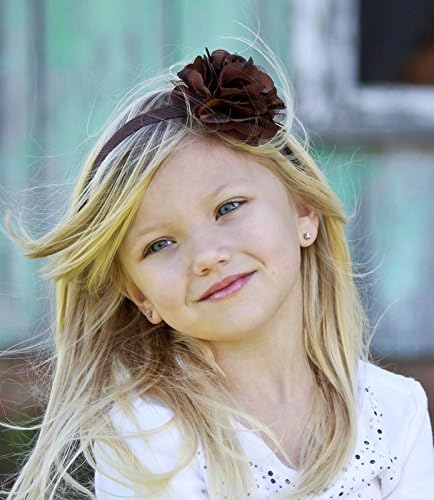 Dark Brown Headband, Handmade (Headband) The Fairy Factory Satin and Tulle Flower Headband - Chocolate Brown