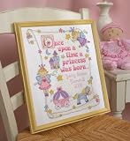 Bucilla Princess Birth Record 10-Inch-by-13-Inch Counted Cross Stitch Kit, 14-Count