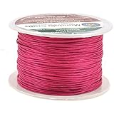 Mandala Crafts&reg; 1mm Cotton Waxed Cord, for Beading and Macrame Supplies, 100 Meters (Hot Pink)