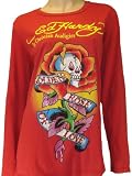 Ed Hardy women's plus size golden rose of love shirt with Rhinestones