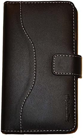 Fliptroniks Galaxy Note 3 Flip Case [Real Leather] Galaxy Note 3 Wallet Case [Black] - Premium Real Leather Credit Card ID Holder Galaxy Note 3 Case Wallet