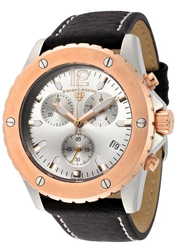 Swiss Legend Men's 70018-02-RB Windmill Collection Chronograph Black Leather Watch
