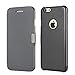 MTRONX Phone Case for Apple iPhone 6, iPhone 6s, Magnetic Ultra Folio Flip Slim Leather Twill Case Cover Pouch - Gray(MG-GY)