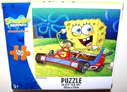SpongeBob SquarePants 100 Piece Jigsaw Puzzle, SpongeBob the Race Car Driver (1 Each)