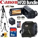 Canon Vixia HF20 HD 32GB 15X Optical Zoom Dual Flash Memory Digital Camcorder Accessory Bundle