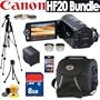 Canon Vixia HF20 HD 32GB 15X Optical Zoom Dual Flash Memory Digital Camcorder Accessory Bundle