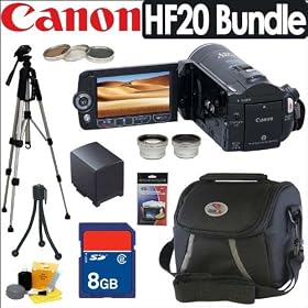 Canon Vixia HF20 HD 32GB 15X Optical Zoom Dual Flash Memory Digital Camcorder Accessory... by Canon