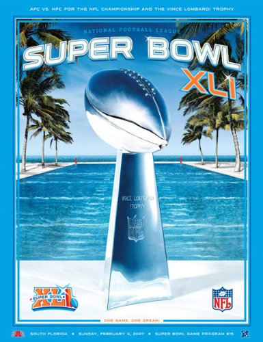 Canvas 22 x 30 Super Bowl XLI Program Print | Details: 2007, Colts vs Bears
