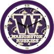 Washington Huskies UW NCAA 12in Dimension Wall Clock