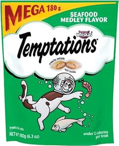Whiskas Temptations Tartar Control Seafood Medley Flavour Treats for Cats, 6.3-Ounce Pouches (Pack of 10) Whiskas Temptations Tartar Control Seafood Medley Flavour Treats for Cats, 6.3-Ounce Pouches (Pack of 10)