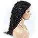 Unprocessed Natural Black Color Brazilian Virgin Human Hair Kinky Curly Full Lace Front Wig