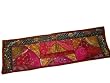 Vintage Sari Wall Hanging Pink Red Gold Beaded Embroidered Table Runner 60