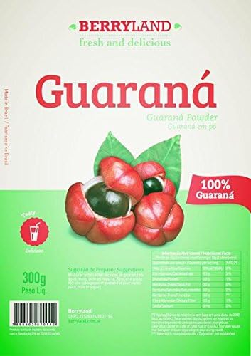 BerryLand Guarana 100% Powder 10.58oz Natural Caffeine Antioxidants. from Brazil Energy Berries