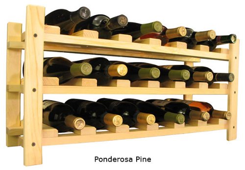 18 Bottle Stackable Wooden Wine Rack (Ponderosa Pine)
