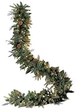 GKI Bethlehem Lighting Pre-Lit 6-Foot PE/PVC Christmas Garland with 100 Clear Mini  , Green River Spruce