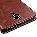Samsung Galaxy Mega 2 Case, Galaxy Mega 2 Wallet Case, Flip Folio [Kickstand Feature] Pu Leather Wallet Case with ID&Credit Card Slot for Samsung Galaxy Mega 2 - Brown