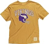 Minnesota Vikings Button Hook Slimmer Fit Retro T Shirt By Reebok (XL=46)