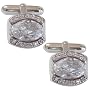 Men's Cufflinks Set in Silver Zircon Gemstone - Ro&hellip ShalinCraft