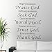 Newsee Decals 1 X Wall Vinyl Decal Quote Sign Christian Praise God DIY Art Sticker Home Wall Decor